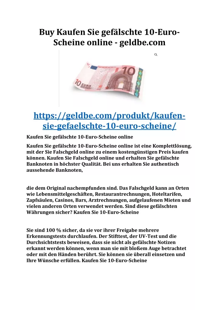 buy kaufen sie gef lschte 10 euro scheine online