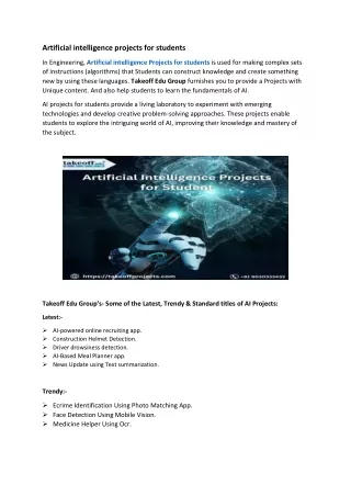 artificial intelligence projects for students