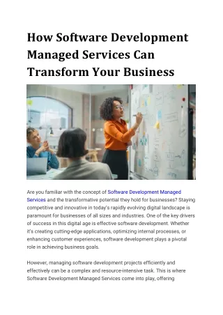 How Software Development Managed Services Can Transform Your Business