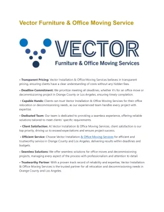 Vector Furniture & Office Moving Services