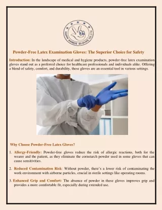 Powder-Free Latex Examination Gloves The Superior Choice for Safety