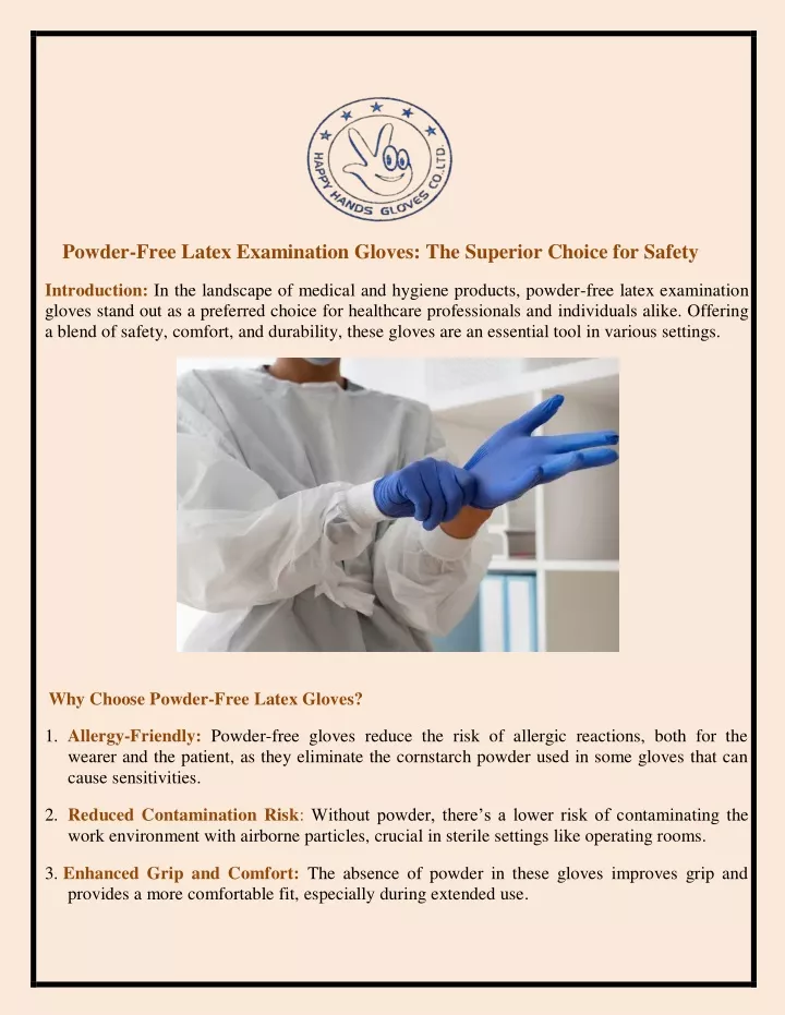powder free latex examination gloves the superior