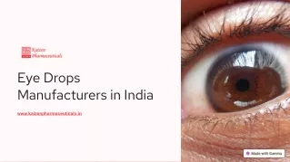 Best Eye Drops Manufacturers in India