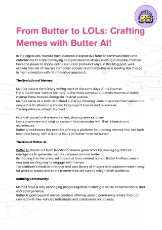From Butter to LOLs: Crafting Memes with Butter AI!