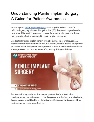 penile implant surgery gurgaon