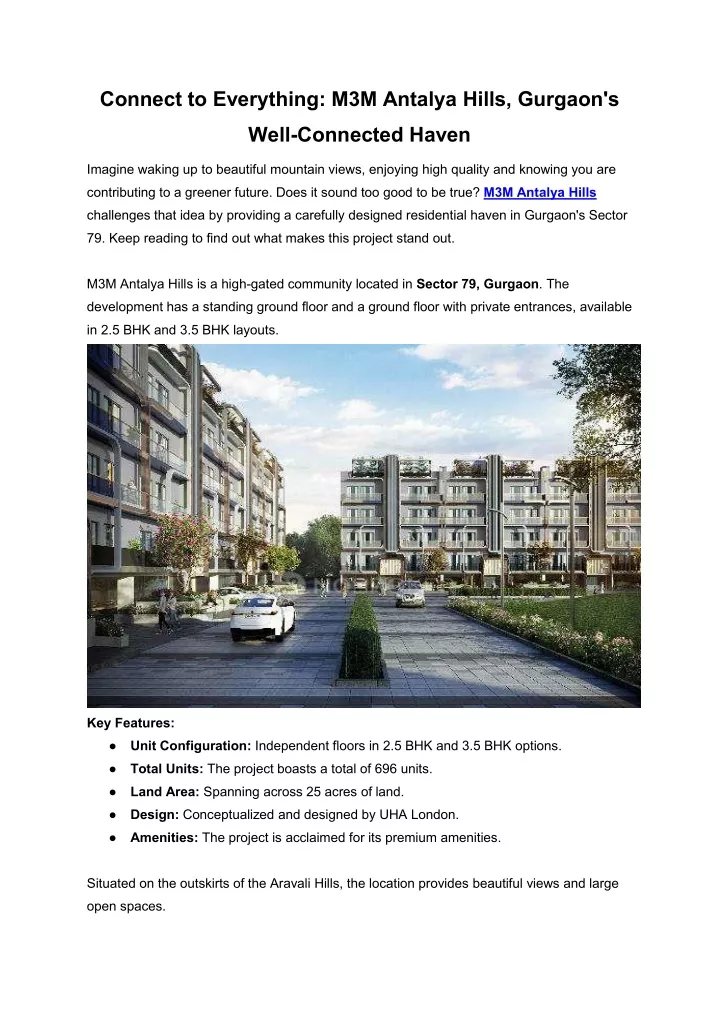 connect to everything m3m antalya hills gurgaon s