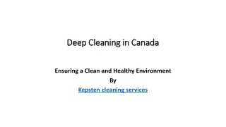 Deep cleaning services in canada