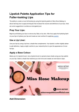 Lipstick Palette Application Tips for Fuller-looking Lips