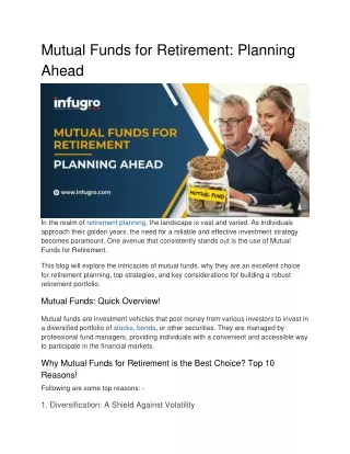 Mutual Funds for Retirement_ Planning Ahead