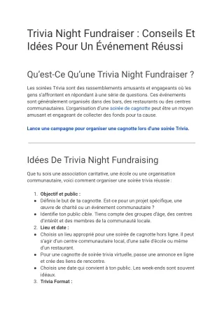 Trivia Night Fundraiser Conseils Et Idées Pour Un Événement Réussi