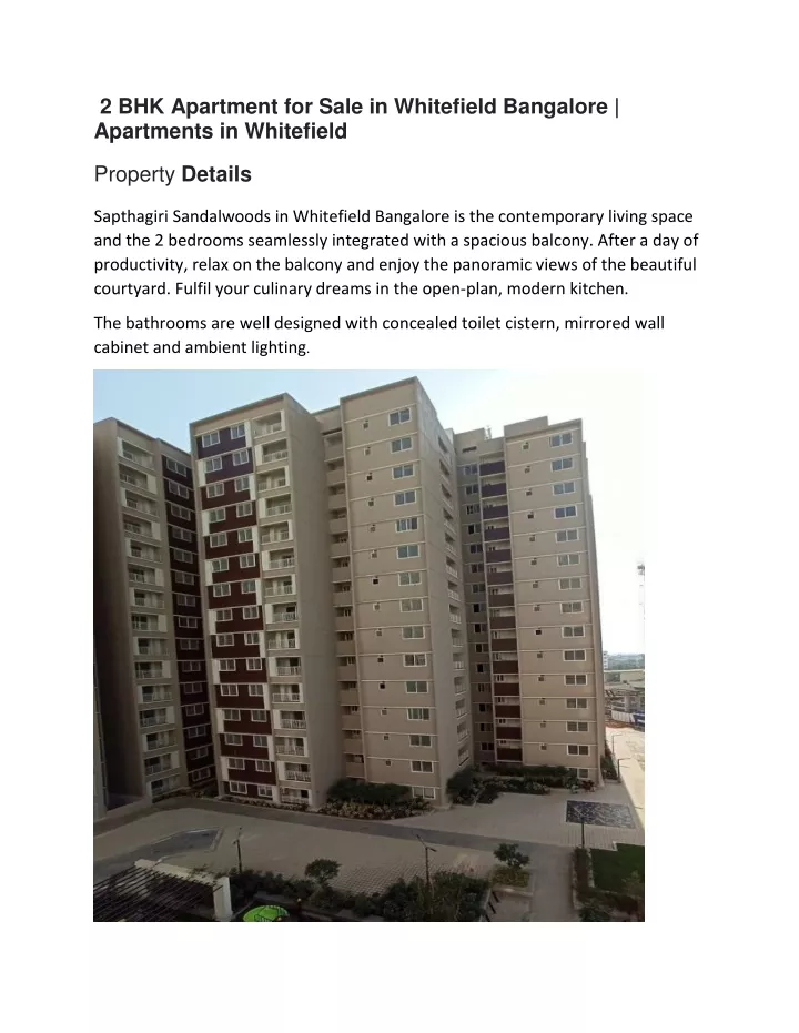 2 bhk apartment for sale in whitefield bangalore