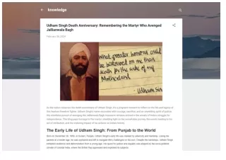 Udham Singh Death Anniversary: Remembering the Martyr Who Avenged Jallianwala Ba