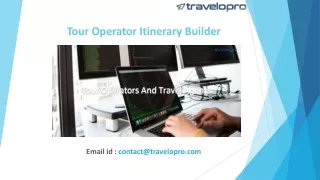 tour operator itinerary builder