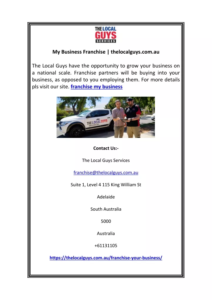 my business franchise thelocalguys com au