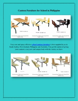 Canteen Furniture for School in Philippine, foh.com.hk