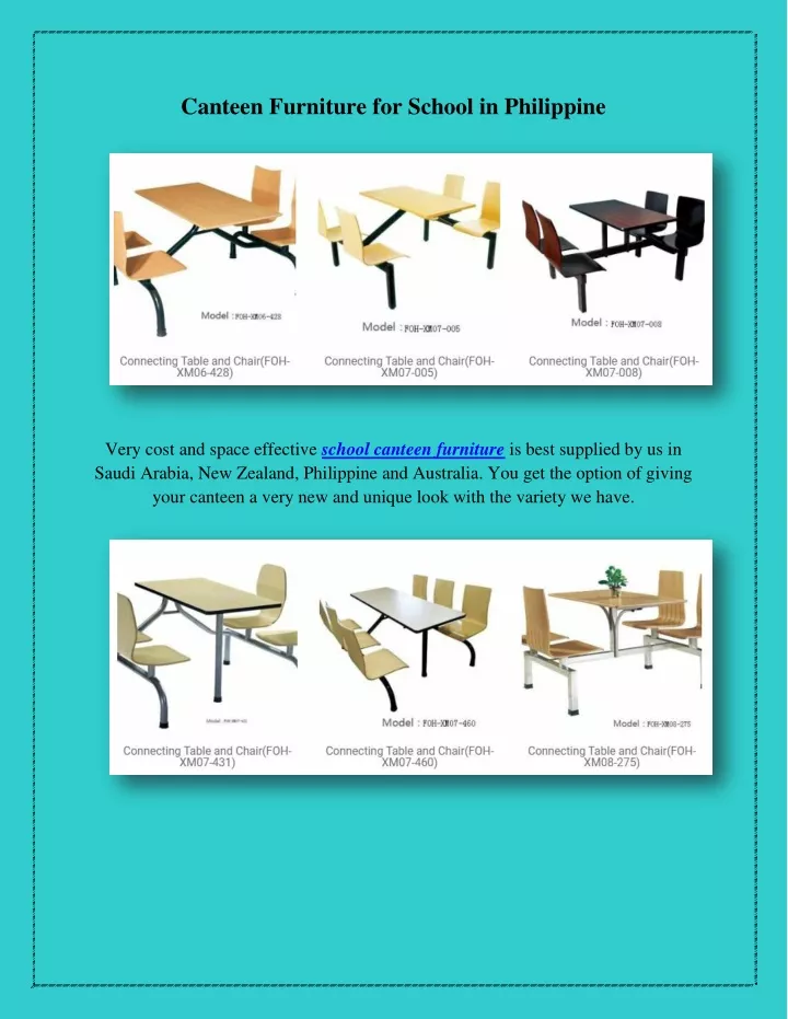 canteen furniture for school in philippine