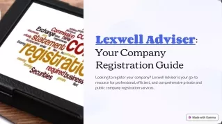 Lexwell Adviser Your Company Registration Guide