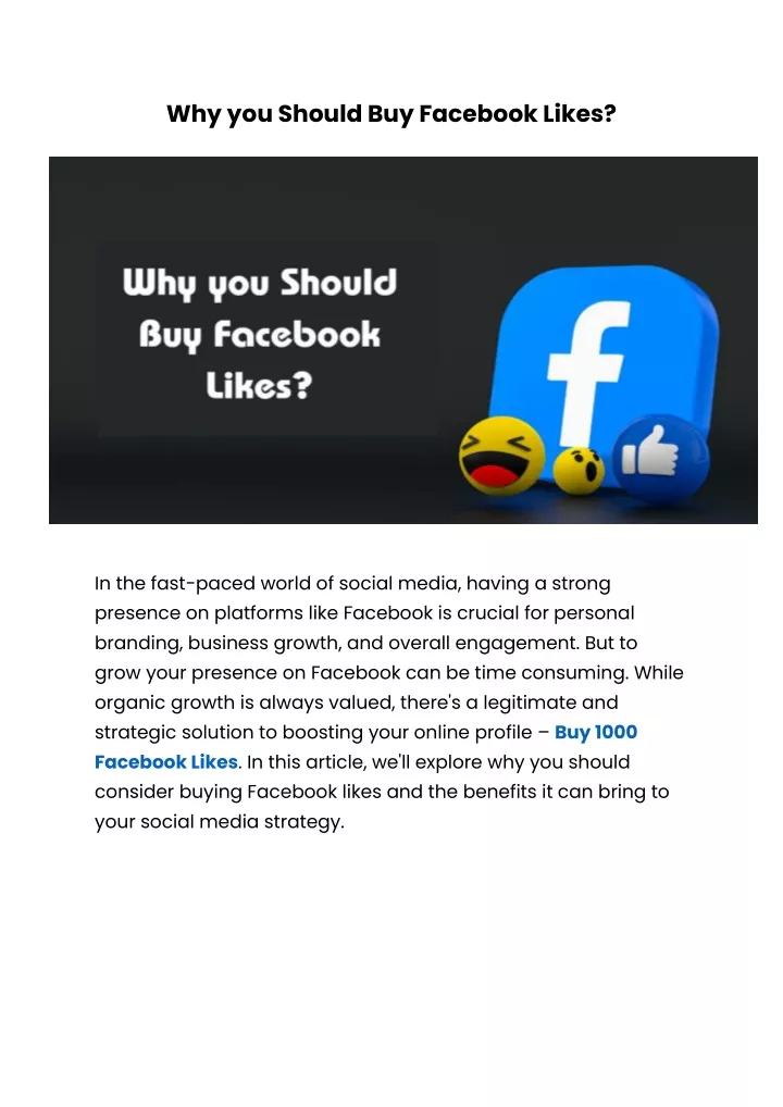 why you should buy facebook likes