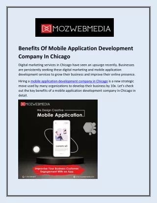 benefits of mobile application development