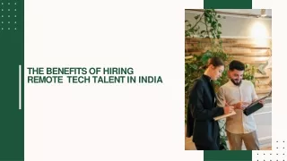 Benefits for hiring Remote Tech Talents in India