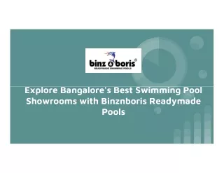 Explore Bangalore's Best Swimming Pool Showrooms with Binznboris Readymade Pools