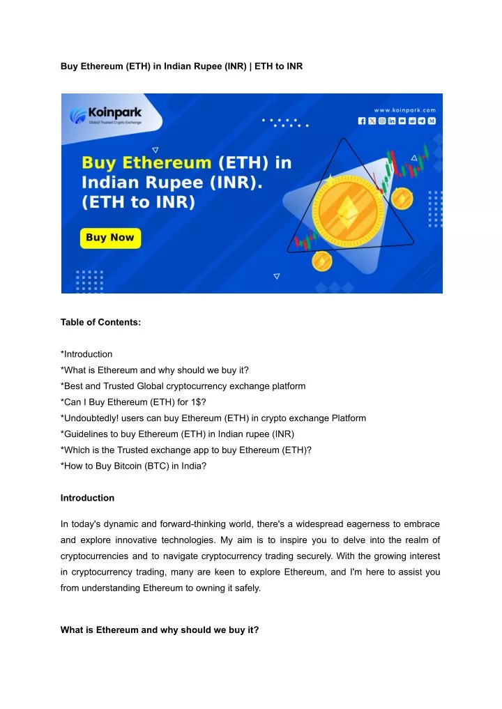 buy ethereum eth in indian rupee inr eth to inr
