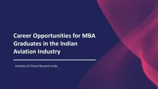 Career Opportunities for MBA Graduates in the Indian Aviation Industry