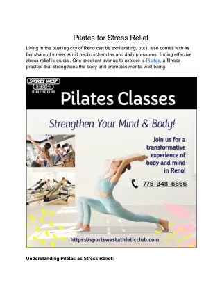 Pilates for Stress Relief