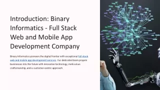 introduction binary informatics full stack
