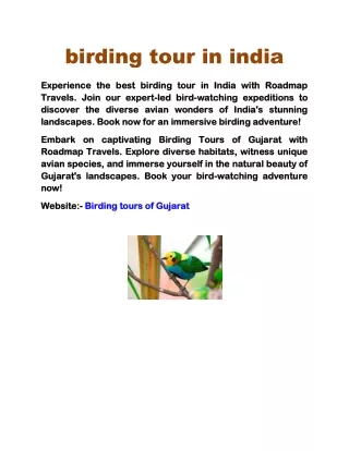 birding tour in india