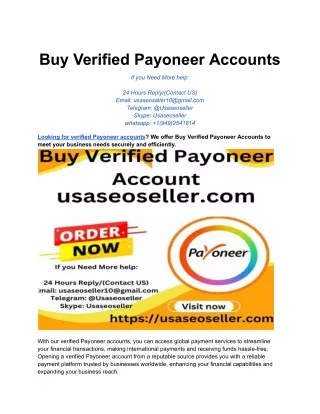 Buy Verified Payoneer Accounts