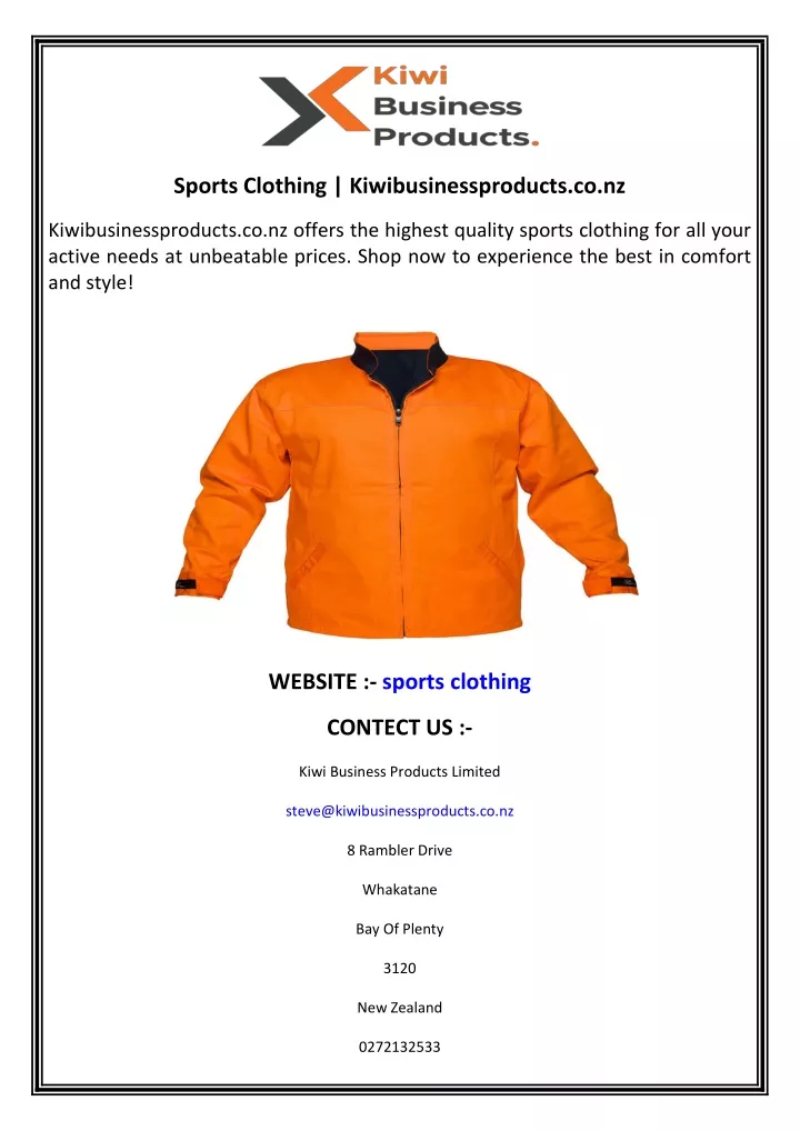 sports clothing kiwibusinessproducts co nz