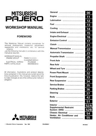 1995 Mitsubishi Pajero Service Repair Manual