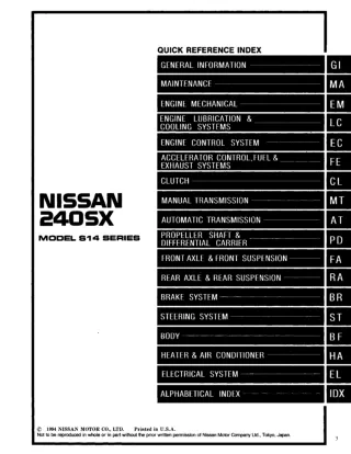 1995 Nissan 240SX Service Repair Manual