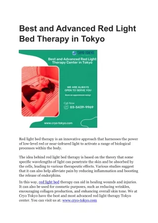 Best and Advanced Red Light Bed Therapy in Tokyo (2)