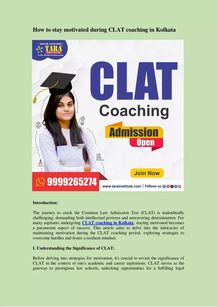 how to stay motivated during clat coaching