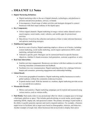 SMA Unit 1.1 Notes