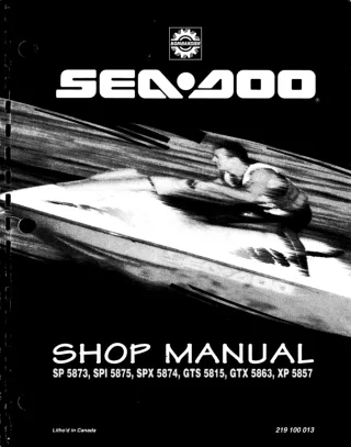 1995 Sea-Doo Bombardier Personal Watercraft Service Repair Manual