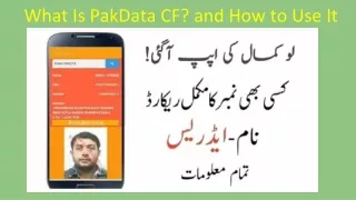 What Is PakData CF? and How to Use It