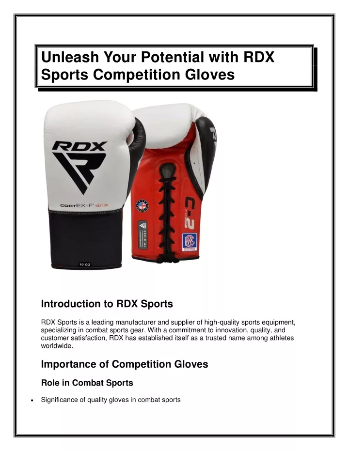 unleash your potential with rdx sports