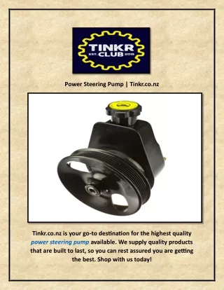 Power Steering Pump | Tinkr.co.nz
