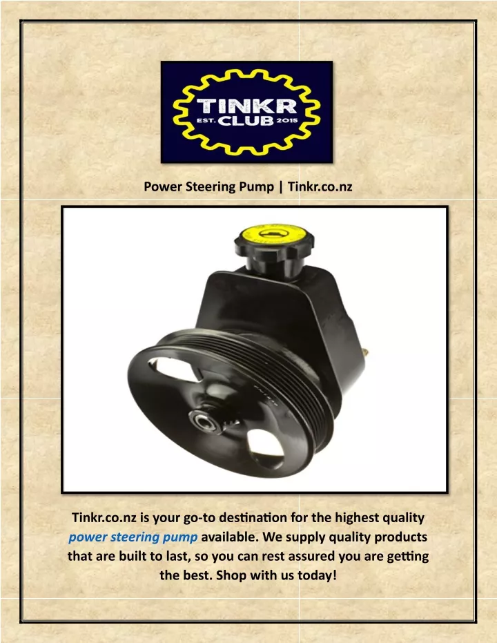 power steering pump tinkr co nz