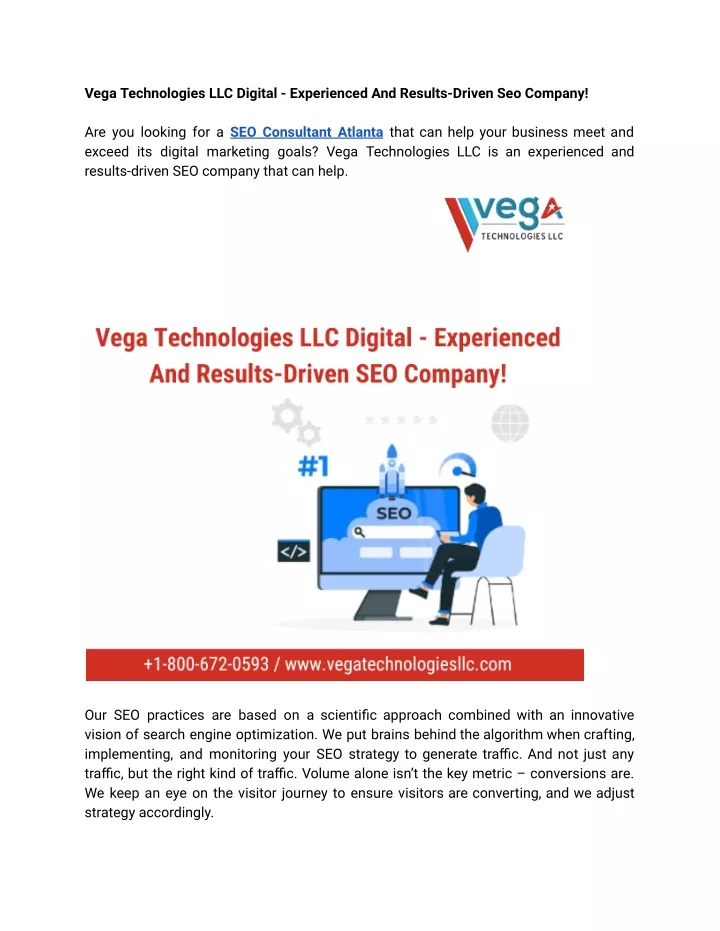 vega technologies llc digital experienced