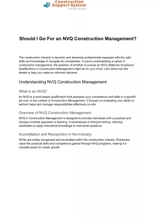 Mastering Construction: NVQ Qualification Guide