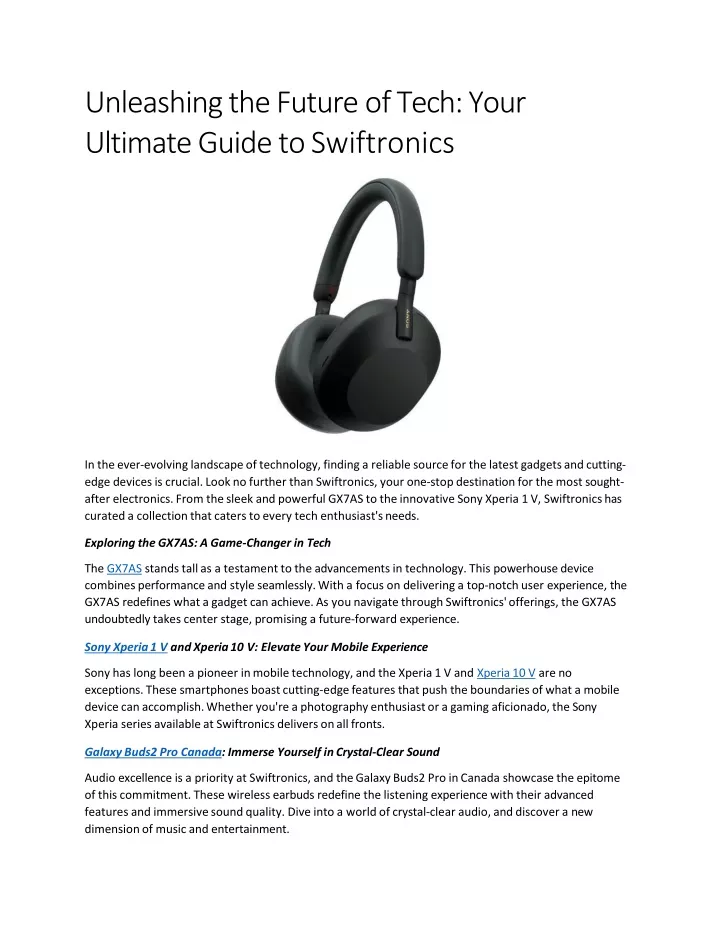 unleashing the future of tech your ultimate guide to swiftronics