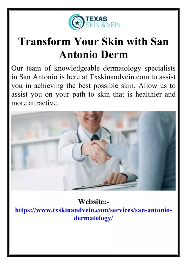 transform your skin with san antonio derm