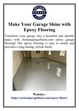 Make Your Garage Shine with Epoxy Flooring