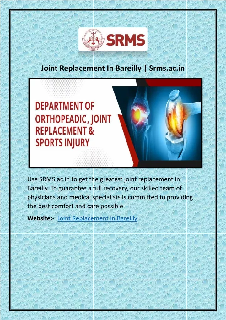 joint replacement in bareilly srms ac in