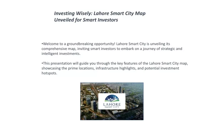 investing wisely lahore smart city map unveiled