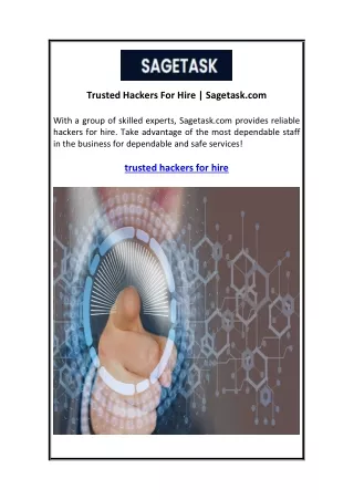 Trusted Hackers For Hire Sagetask.com
